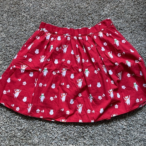 Modcloth Holiday Skirt Snow Cats - Picture 2 of 4